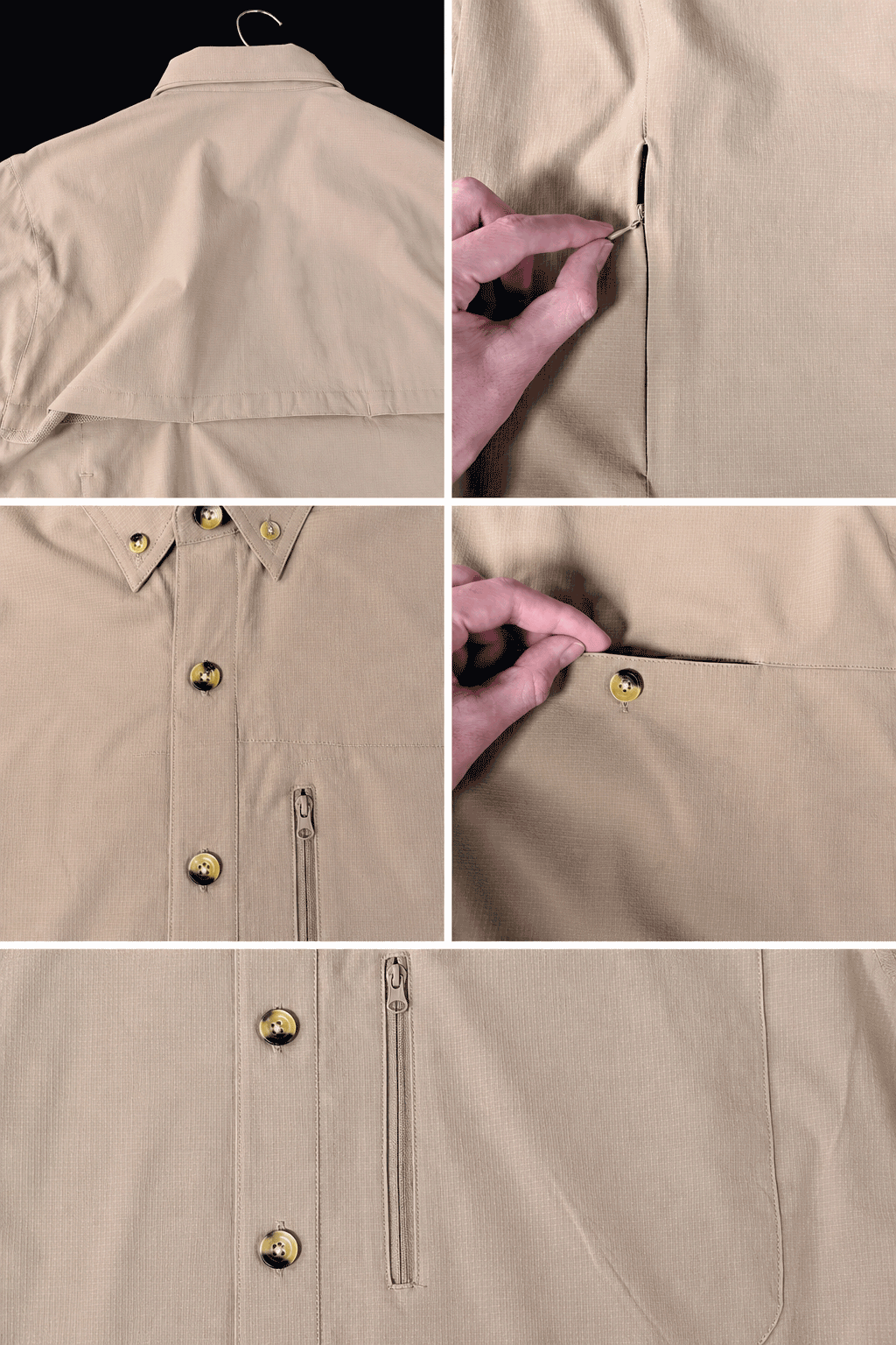 Camisas Para Hombre Para Exterior Spandex Outdoor B65410 Camel