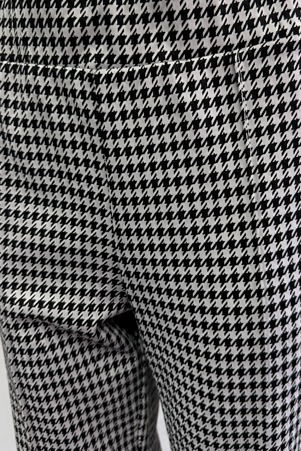Pantalones Para Mujer Recto Pata De Gallo Con Pespunte W53111 Blanco