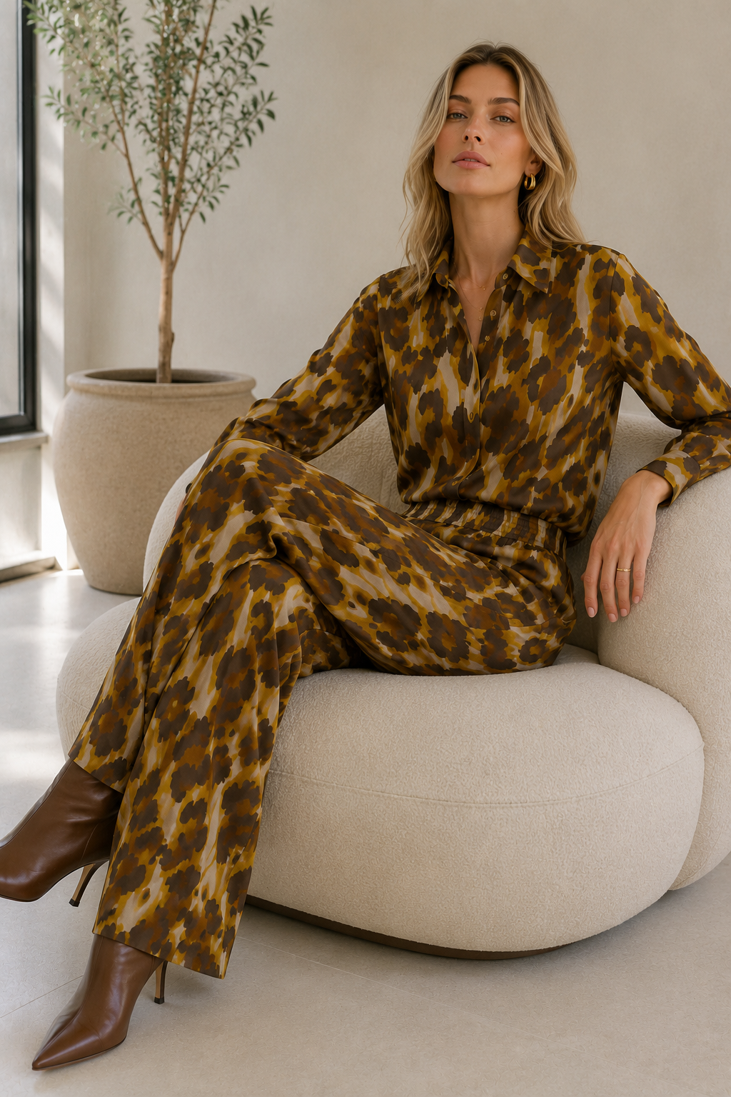 Pantalones Para Mujer Animal Print Leopardo W63106 Unico