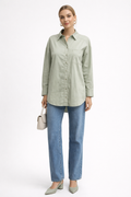 Blusas Para Mujer Camisera Oversize Popelina N61109 Sage