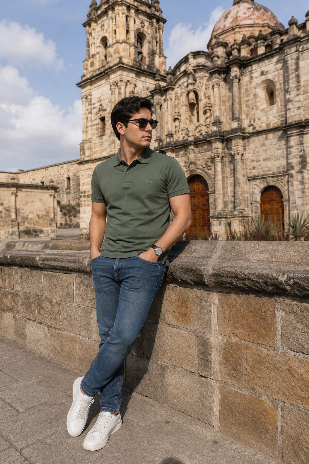 Playeras Polo Para Hombre Manga Corta Basica APOLBS Militar