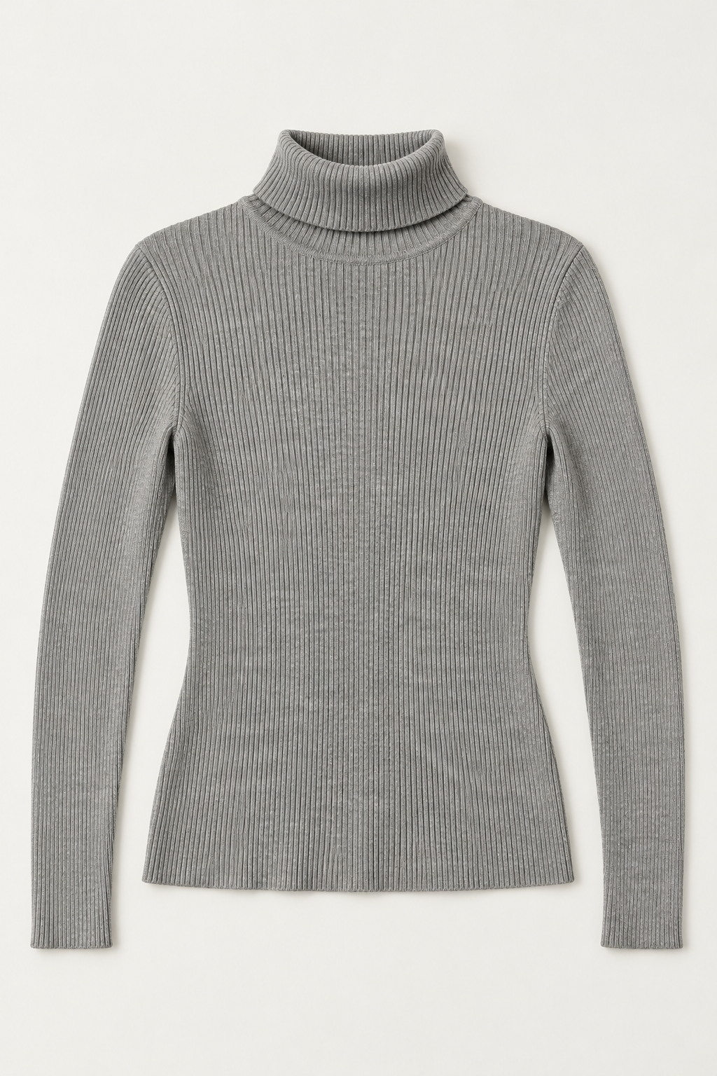 Sueteres Para Mujer Acanalado Cuello De Tortuga O43204 Gris