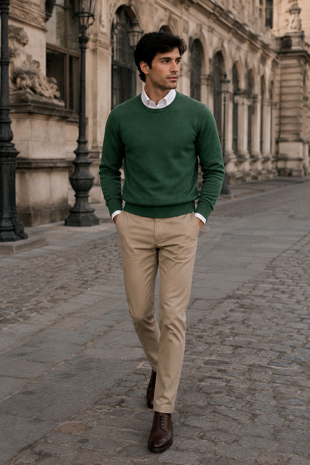 Suéteres Para Hombre Básico de Punto Fino E65301 Botella