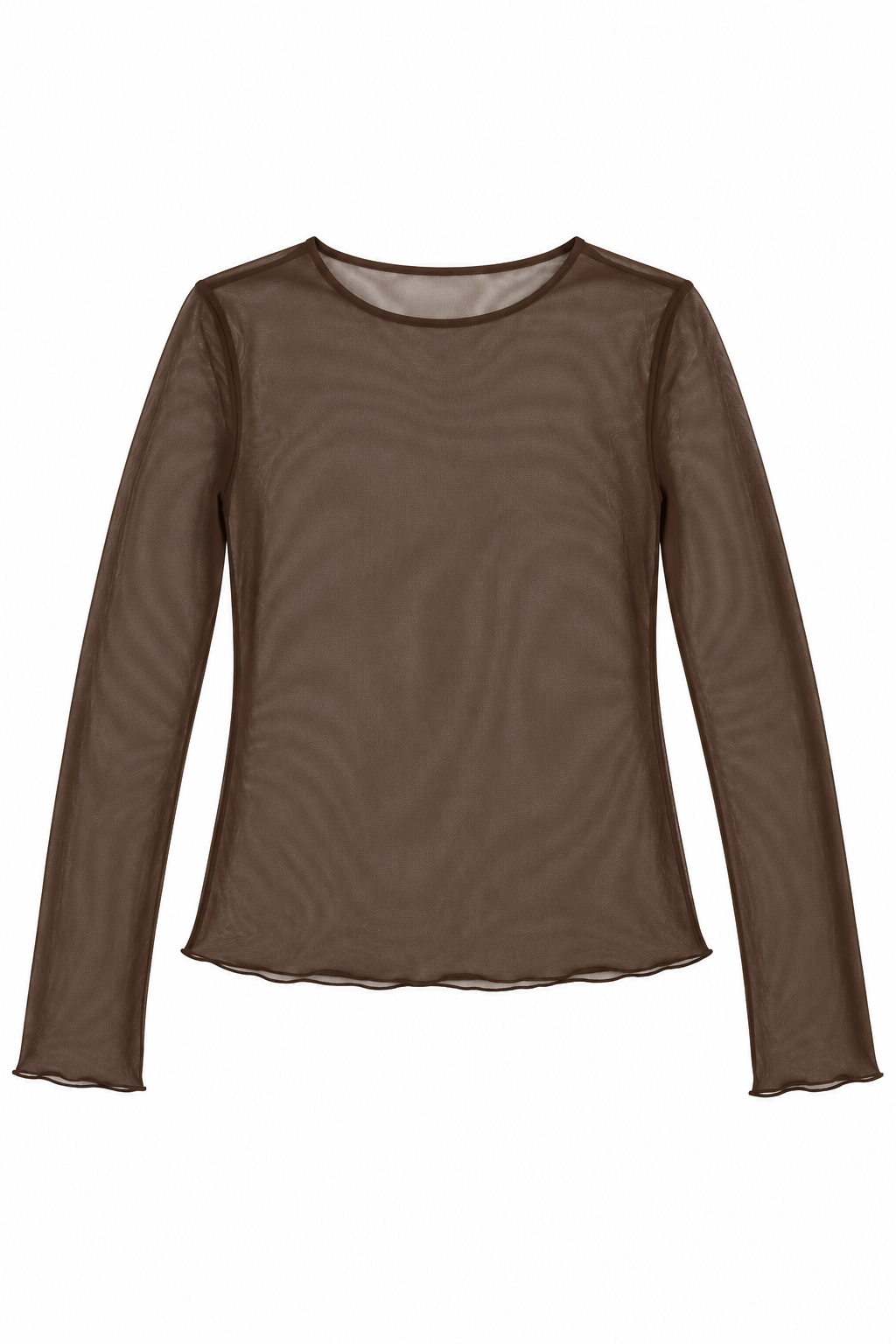 Blusas Para Mujer De Mesh Transparente Manga Larga N63117 Café