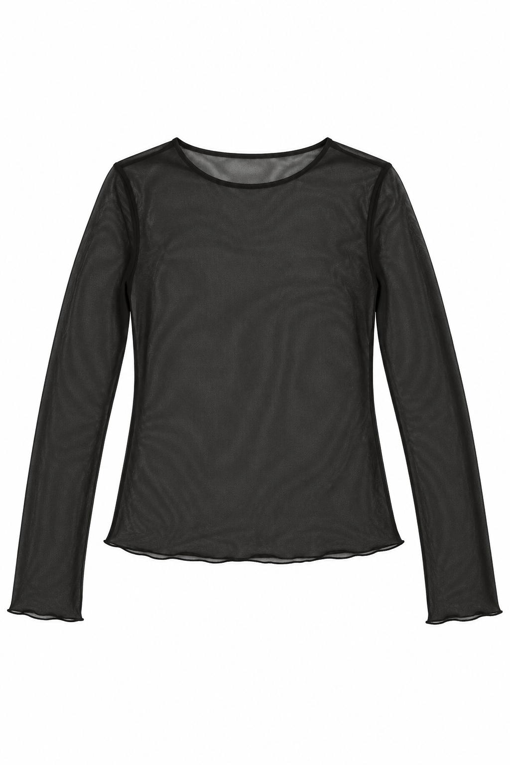 Blusas Para Mujer De Mesh Transparente Manga Larga N63117 Negro