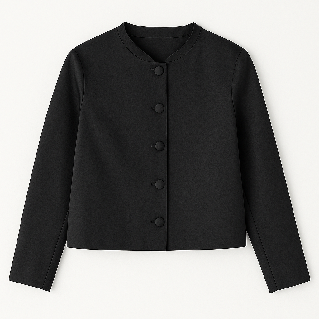 Chamarras Para Mujer Corta Botones Forrados Q53105 Negro