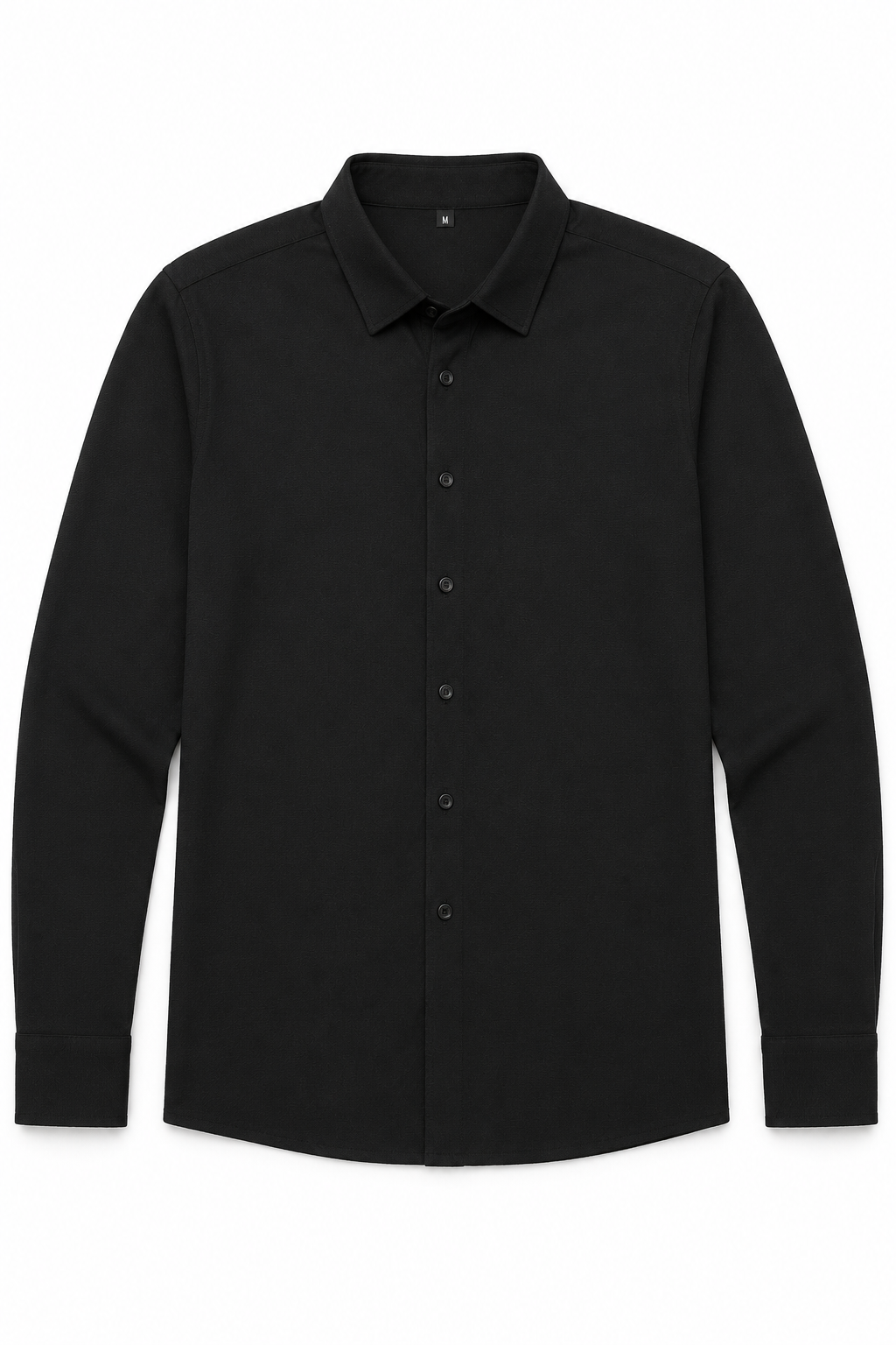 Camisas Para Hombre Piqué De Punto Super Stretch Non Iron B55405 Negro