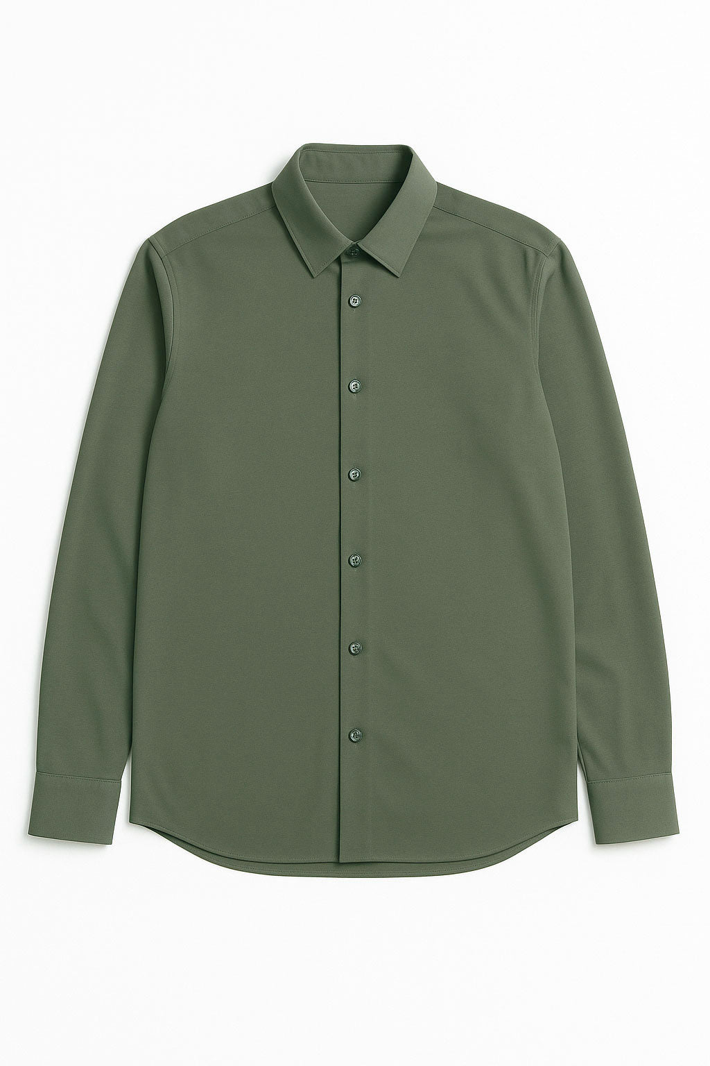 Camisas Para Hombre Jersey Super Stretch De Punto Non Iron B55402 Olivo