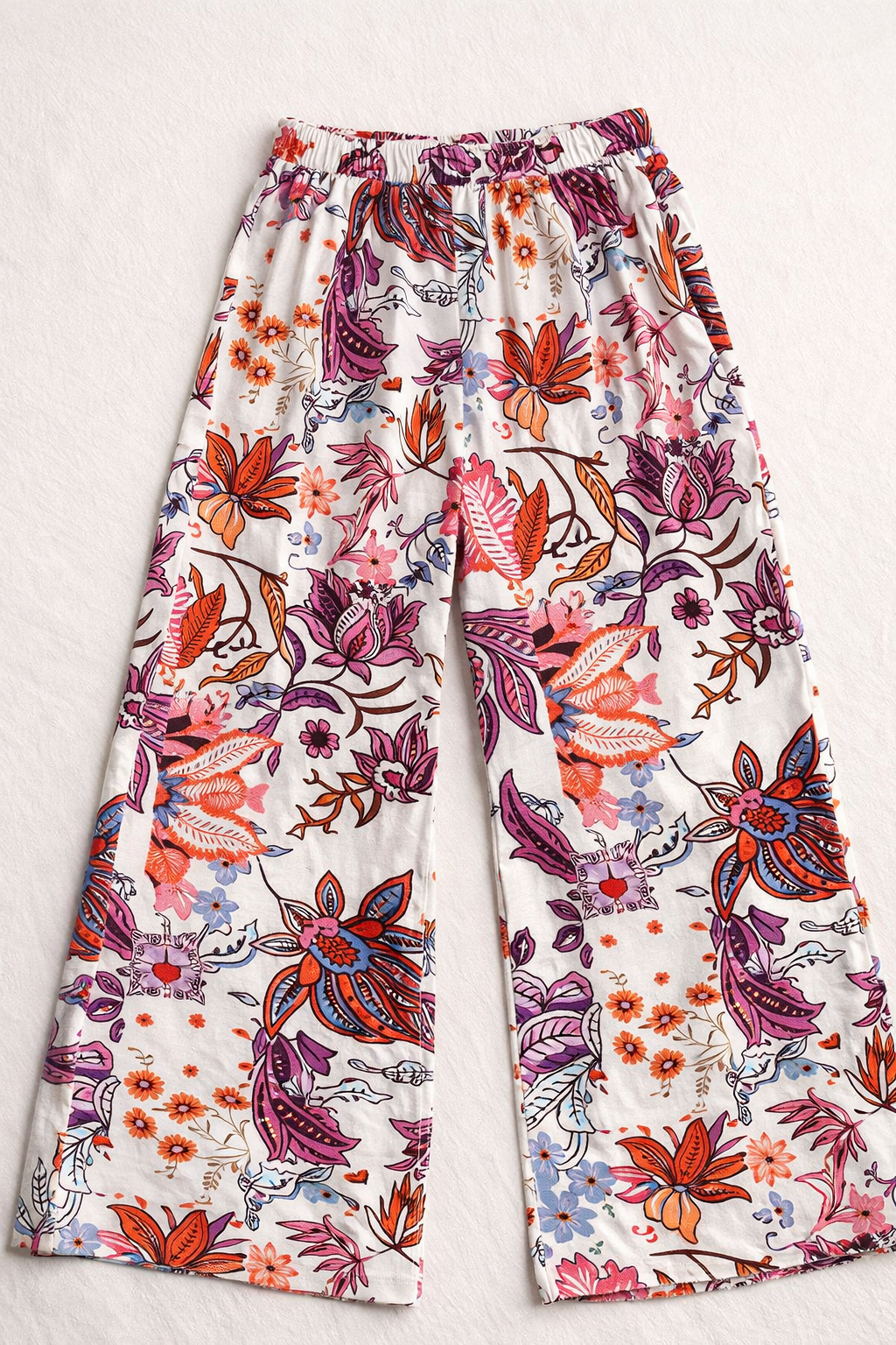Pantalones Para Mujer Paisley Satinado W61102 Hueso