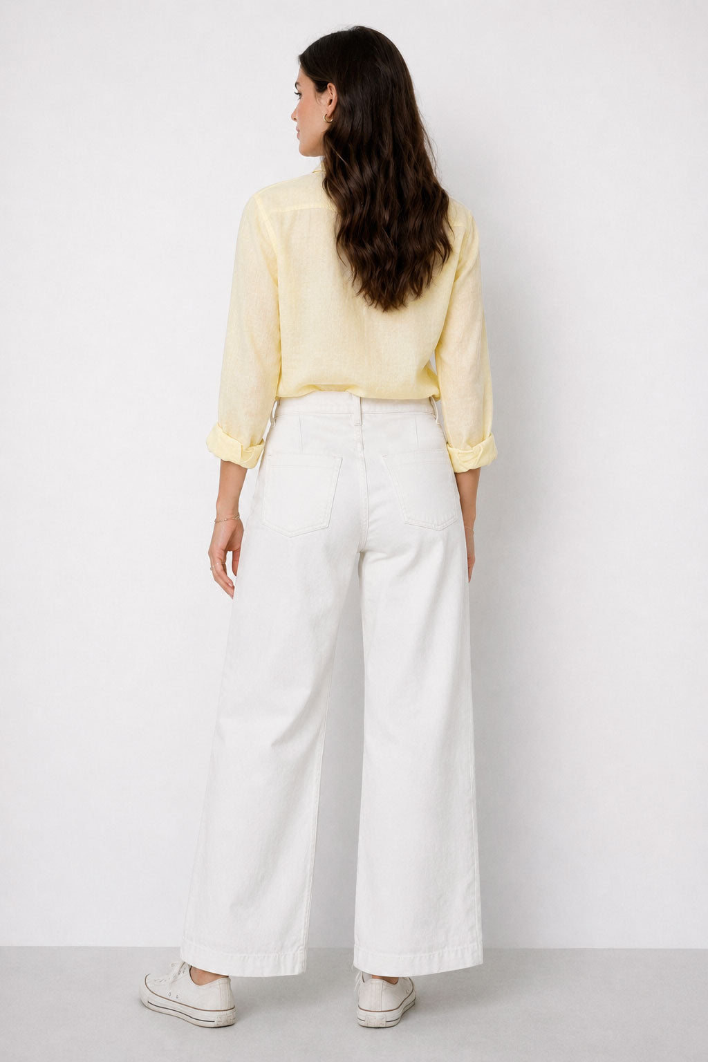 Jeans Para Mujer Wide Leg Recto V61105 Blanco