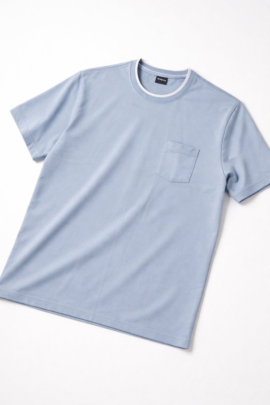 Playera para Hombre Cuello Redondo de Algodón Stretch A61402 Cielo