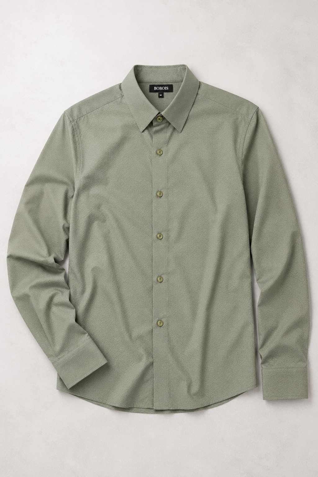 Camisa para Hombre Manga Larga Jacquard Super Stretch B61404 Olivo