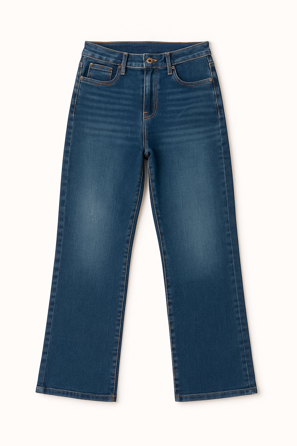 Jeans Para Mujer Rectos De Tiro Alto V51103 Stone