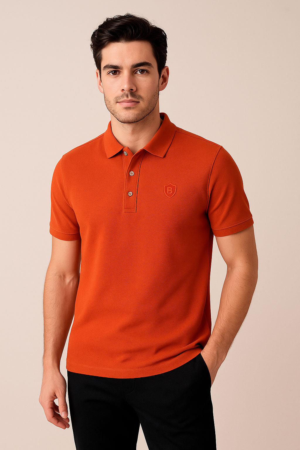 Playeras Polo Para Hombre Manga Corta Basica Bordado APOLOB Chedron