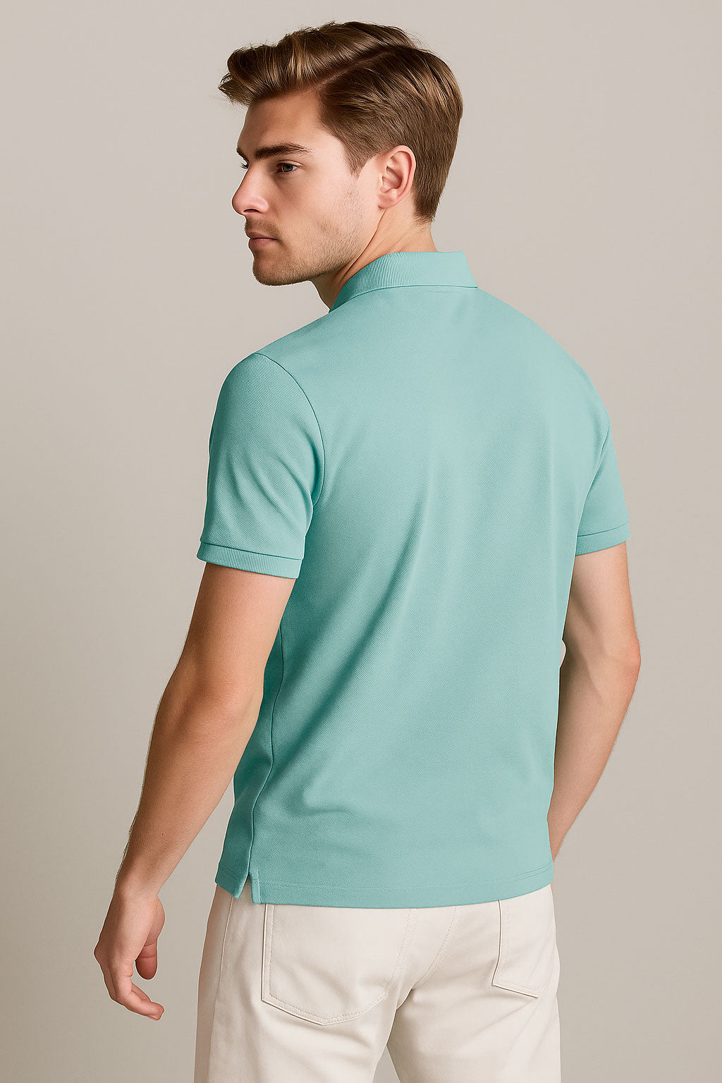 Playeras Polo Para Hombre Manga Corta Basica Bordado APOLOB Menta