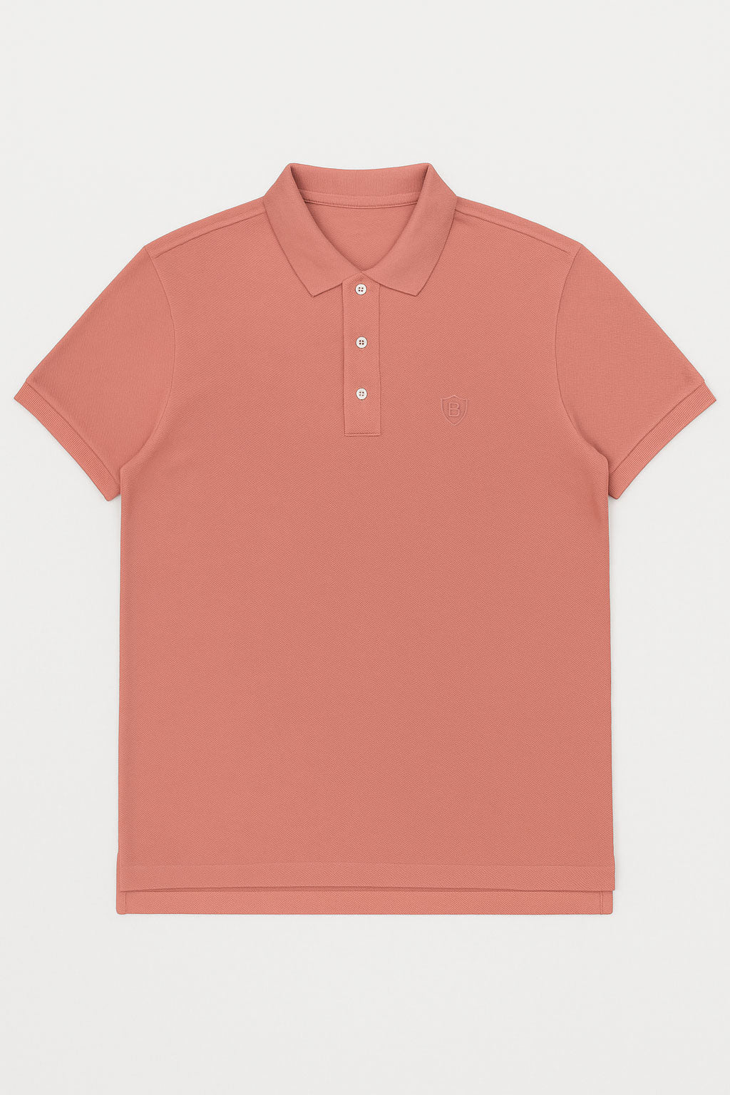 Playeras Polo Para Hombre Manga Corta Basica Bordado APOLOB Rosa Palo