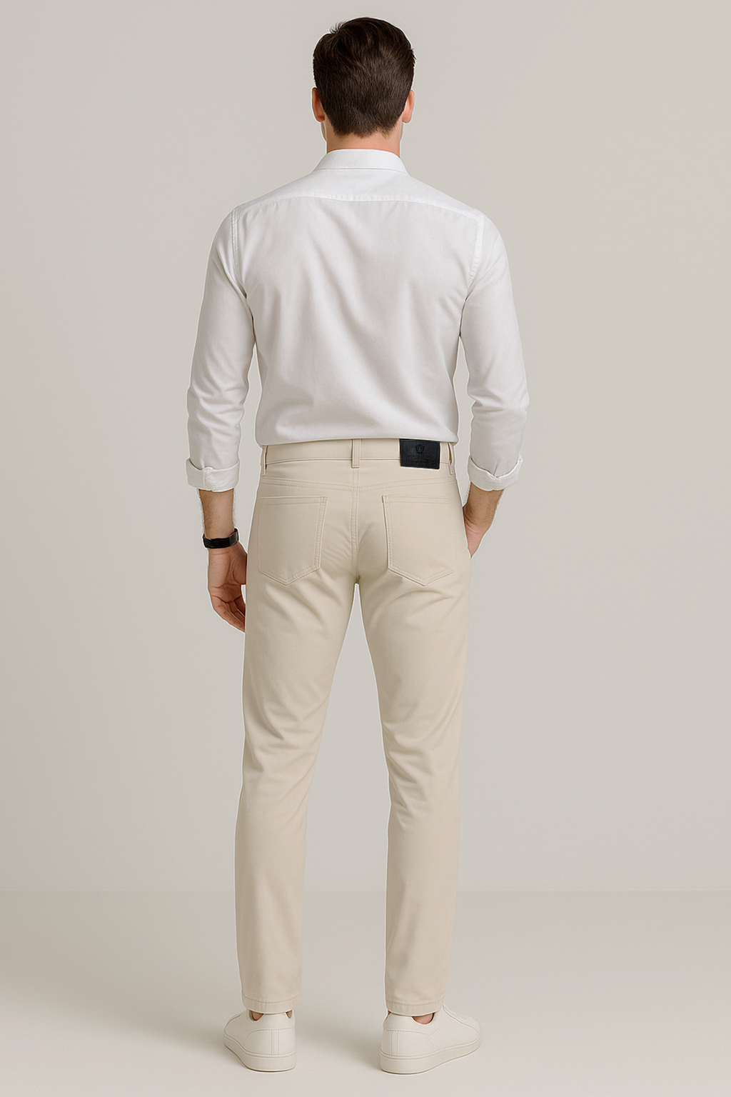 Pantalones Para Hombre De Vestir Slim Tela Flex GJFLEX Arena