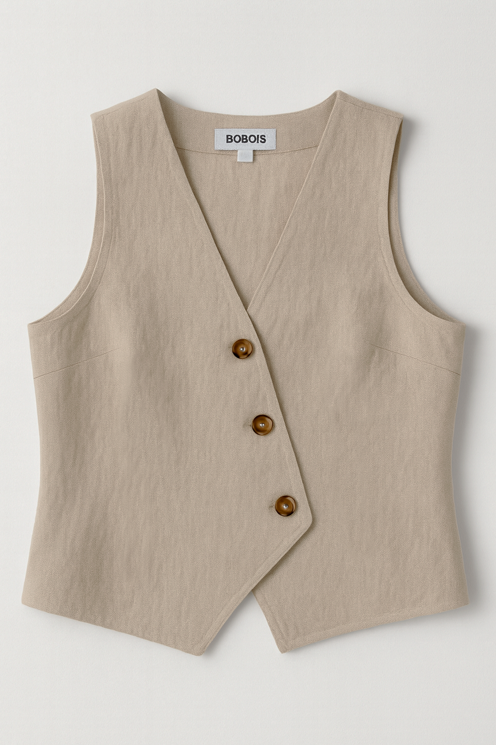 Chalecos Para Mujer Tipo Lino Asimetrico R51101 Arena