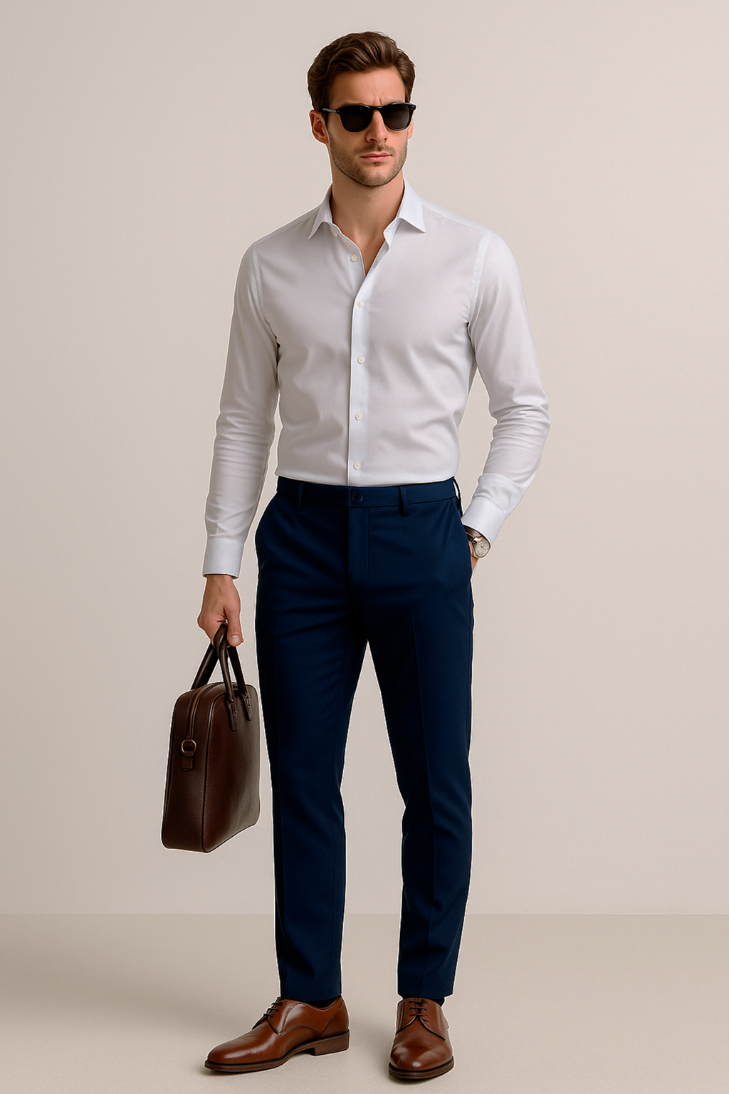 Pantalones Para Hombre De Vestir GPAVES Marino