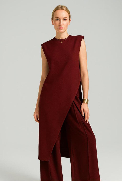 Blusones Para Mujer Asimétrico Elegante N53135 Vino