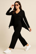 Sets Para Mujer Tejido 3 Pz De Ensamble, Blusa Y Pantalón O53205 Negro