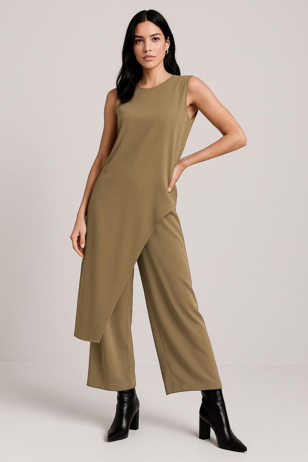 Blusones Para Mujer Asimétrico Elegante N53135 Camel