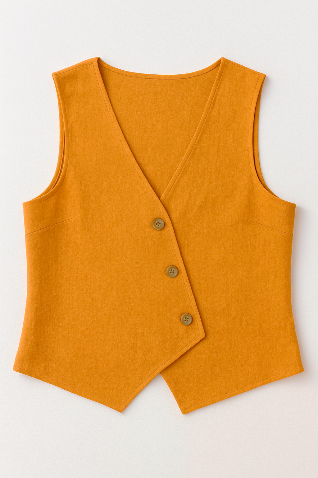 Chalecos Para Mujer Tipo Lino Asimetrico R51101 Naranja