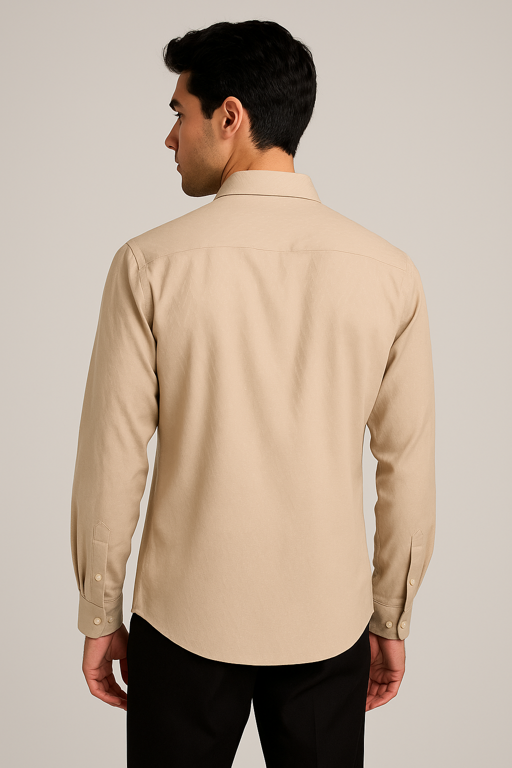 Camisas Para Hombre Jacquard Geométrica ML B55323 Arena