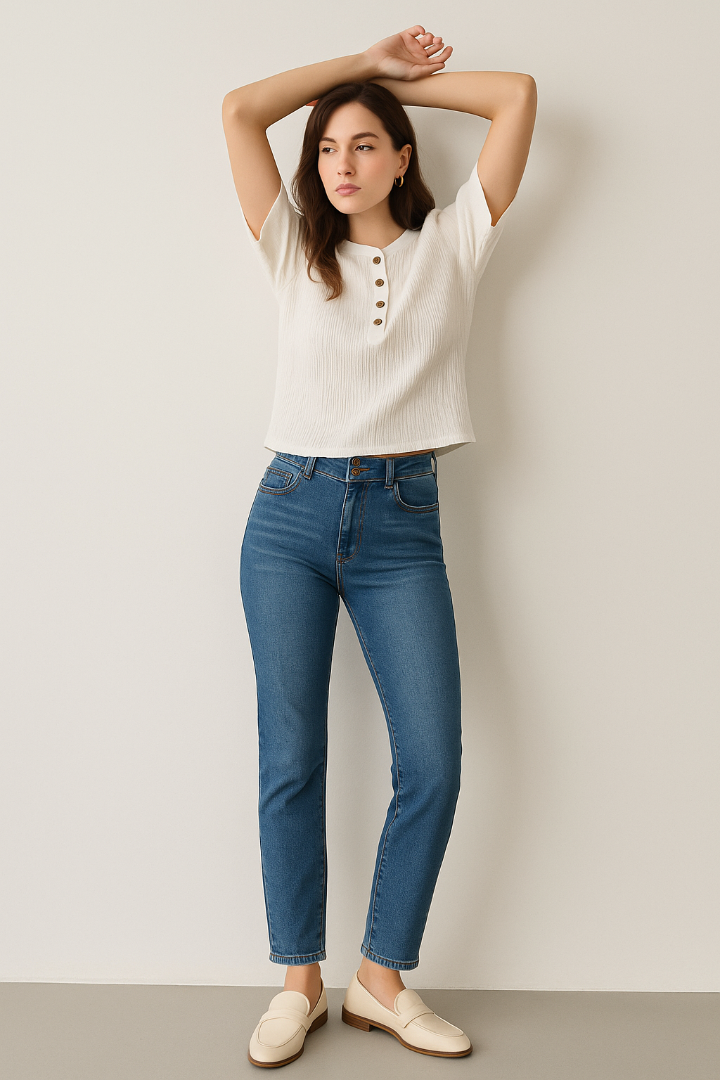 Jeans Para Mujer Mezclilla Skinny Ajustados V41100 Stone