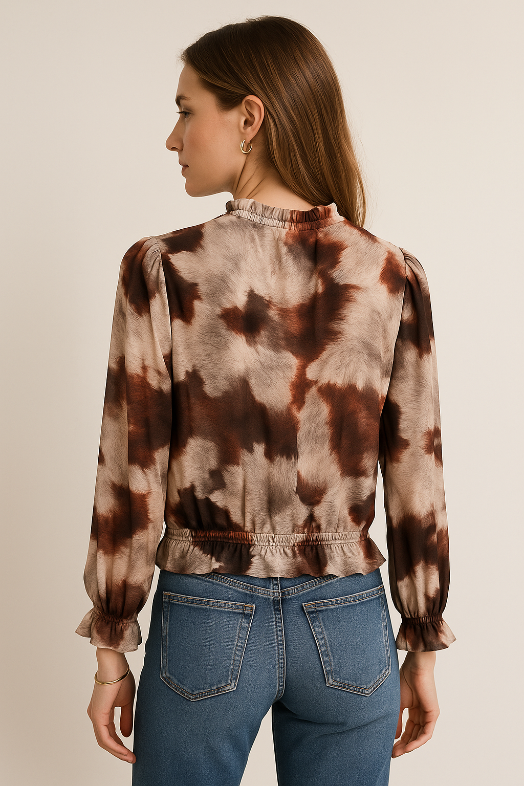 Blusas Para Mujer Chiffon Estampado Vaquero N53117 Unico