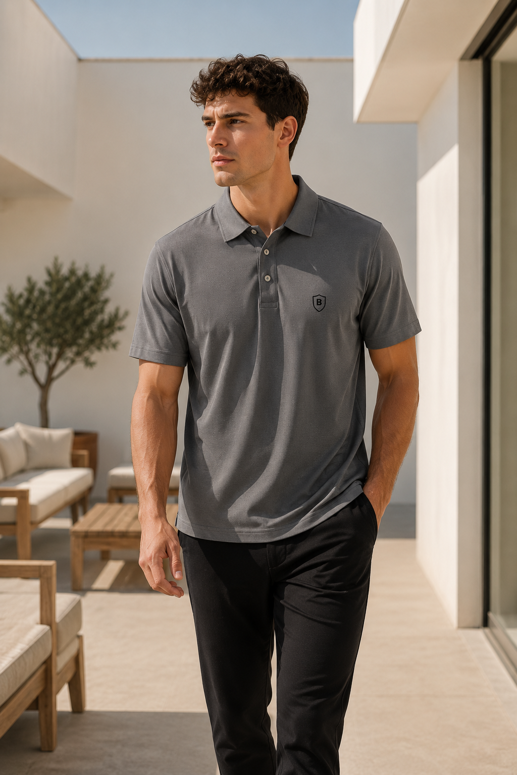 Playeras Polo Para Hombre Premium Sport A55401 Gris