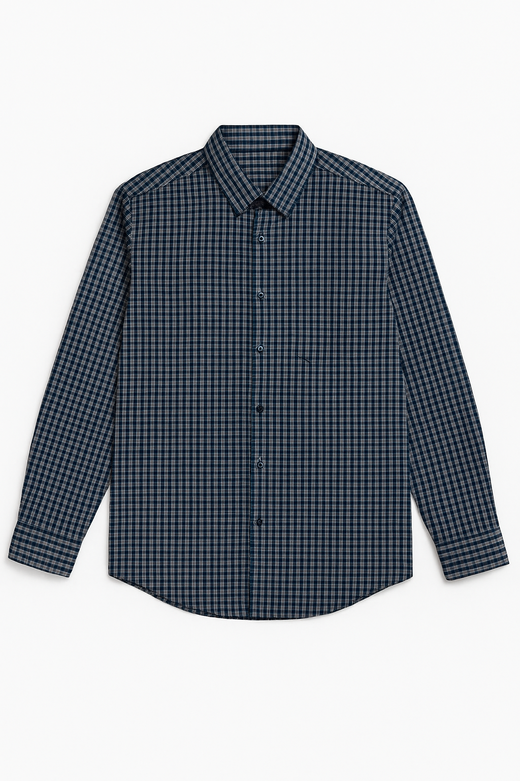 Camisas Para Hombre Cuadros Clásica Con Bolsillo B55209 Gris