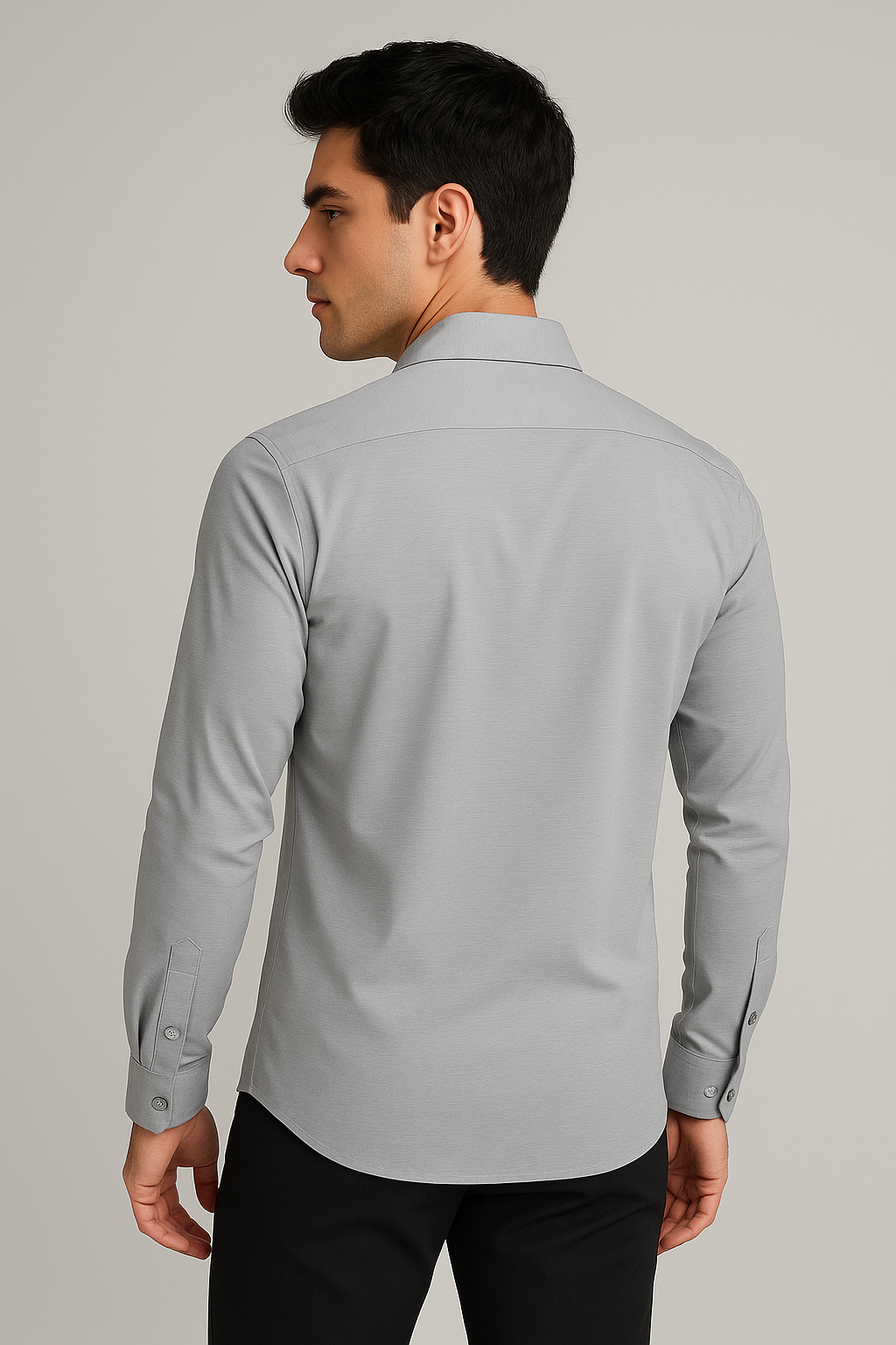 Camisas Para Hombre Jersey Spandex De Punto B55402 Gris