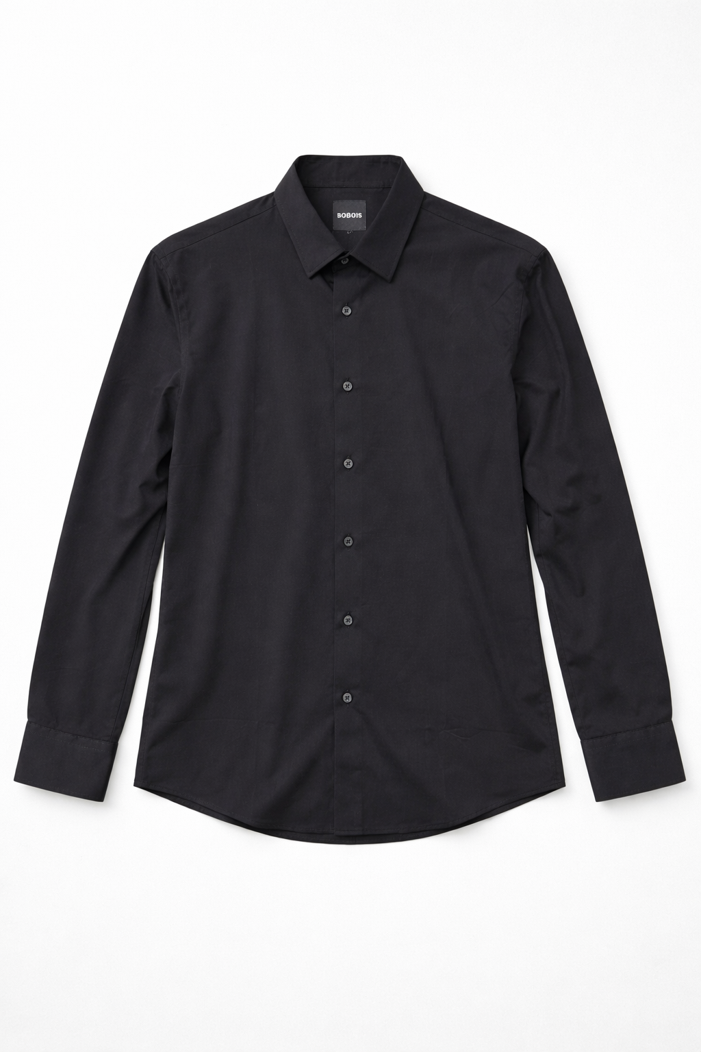 Camisa para Hombre Manga Larga Piqué Stretch Sin Arrugas B61401 Negro