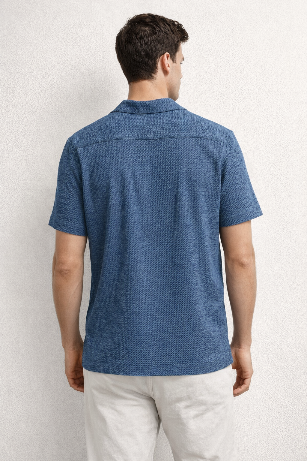 Camisa para Hombre Manga Corta Super Stretch Antiarrugas B61452 Azul