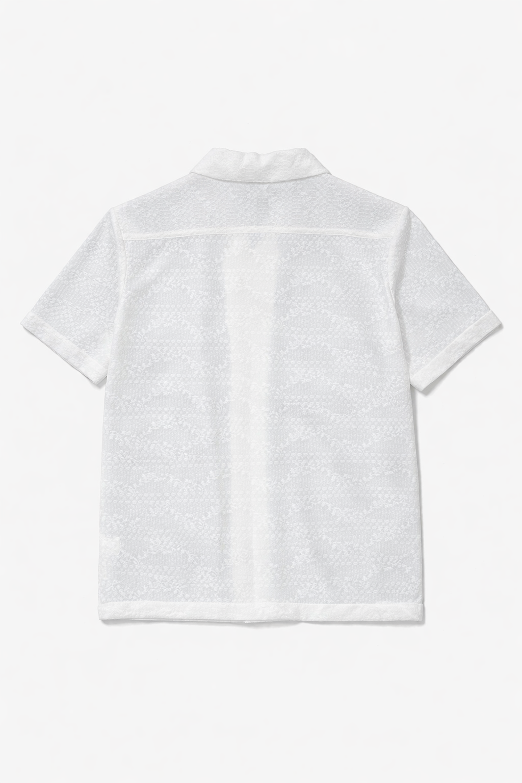 Camisa para Hombre Manga Corta Jacquard Super Stretch Antiarrugas B61453 Blanco