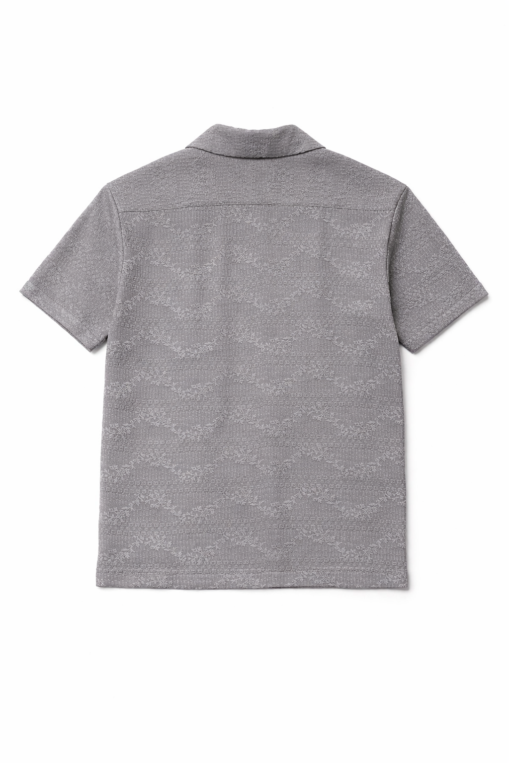 Camisa para Hombre Manga Corta Jacquard Super Stretch Antiarrugas B61453 Gris