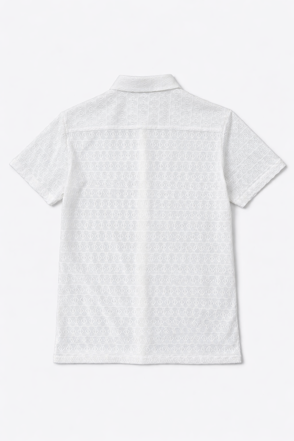 Camisa para Hombre Manga Corta Super Stretch Jacquard B61455 Blanco