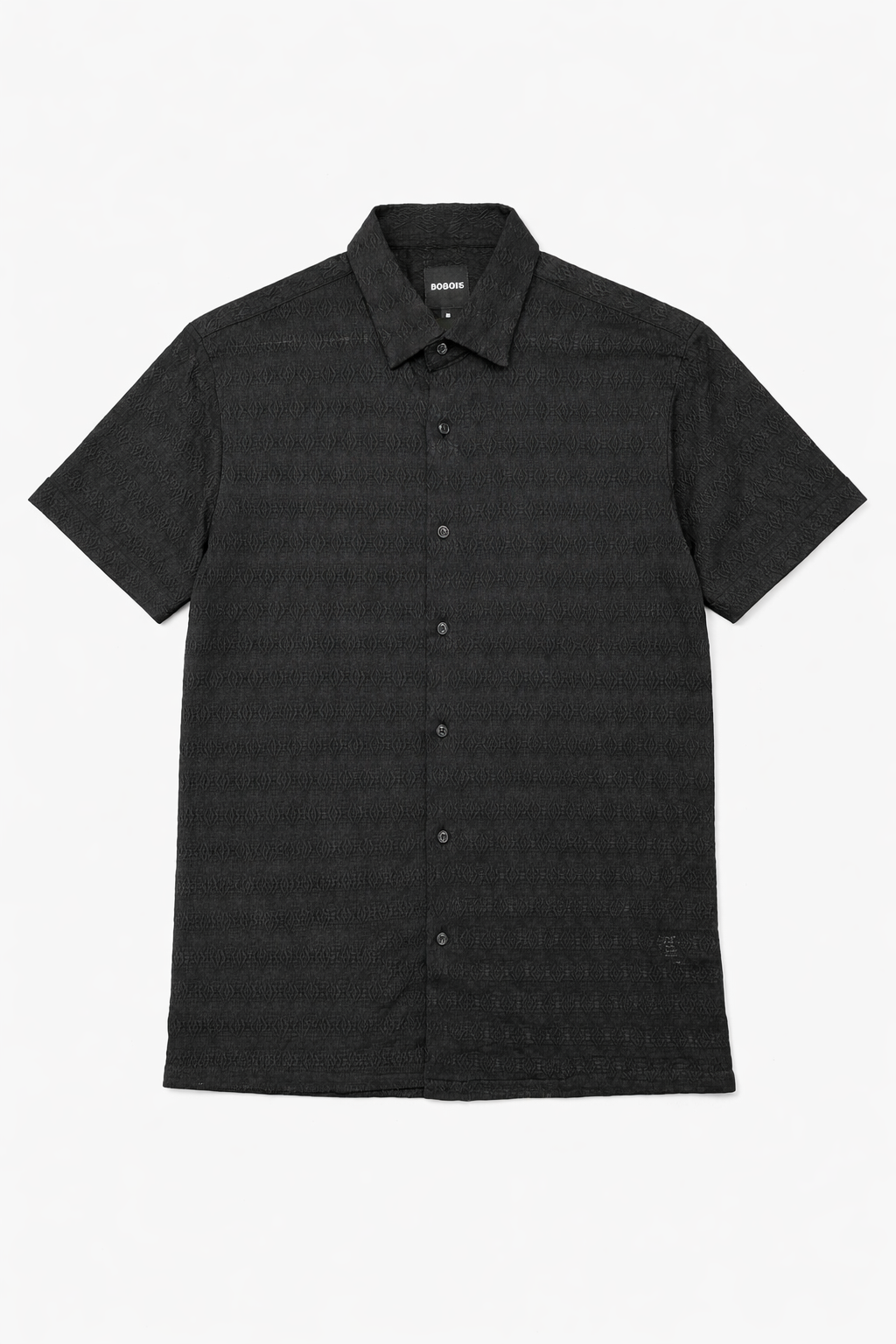 Camisa para Hombre Manga Corta Super Stretch Jacquard B61455 Negro