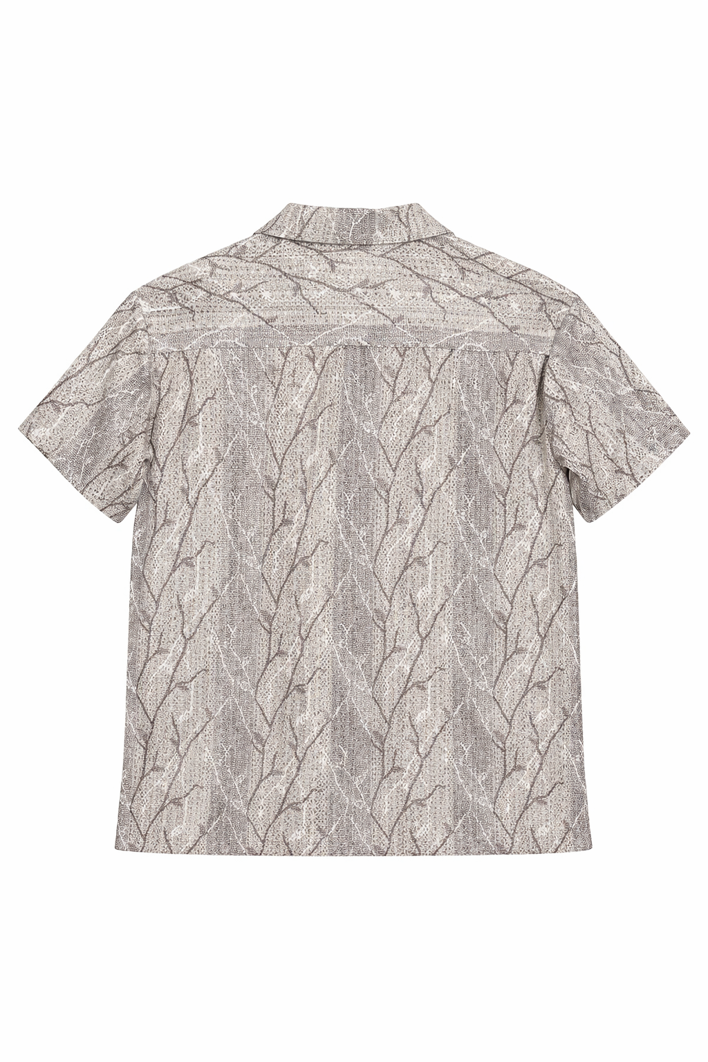 Camisa para Hombre Manga Corta Resort Crochet Diseño Artístico B61462 Gris