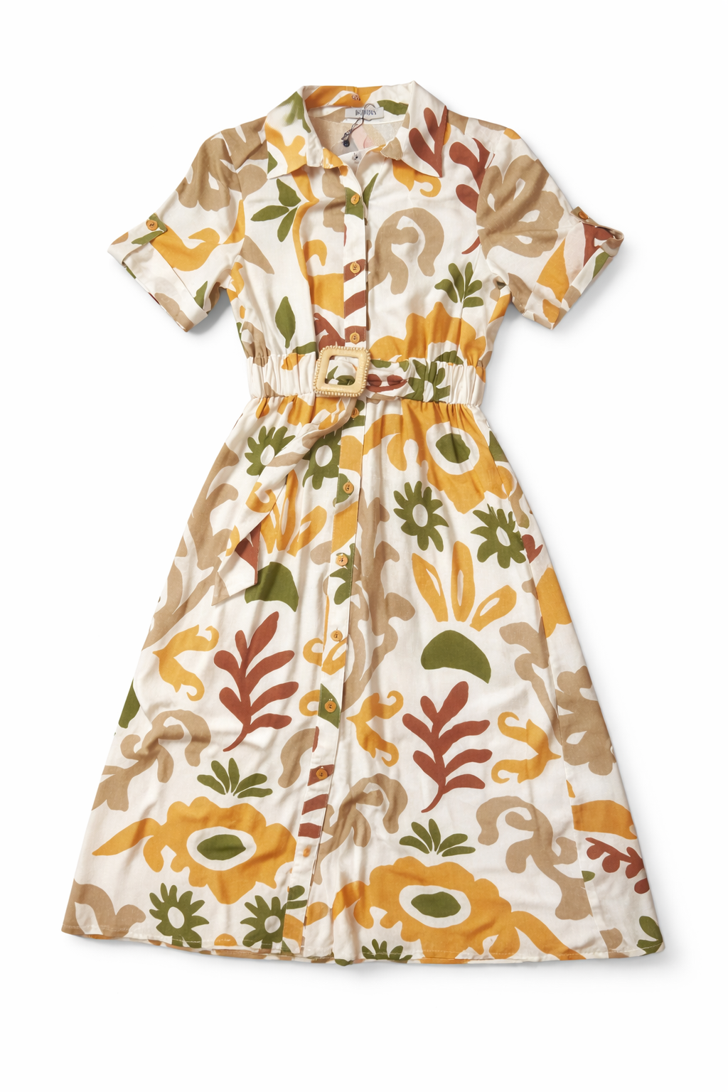 Vestidos Para Mujer Camisero Estampado Con Hebilla S61123 Unico