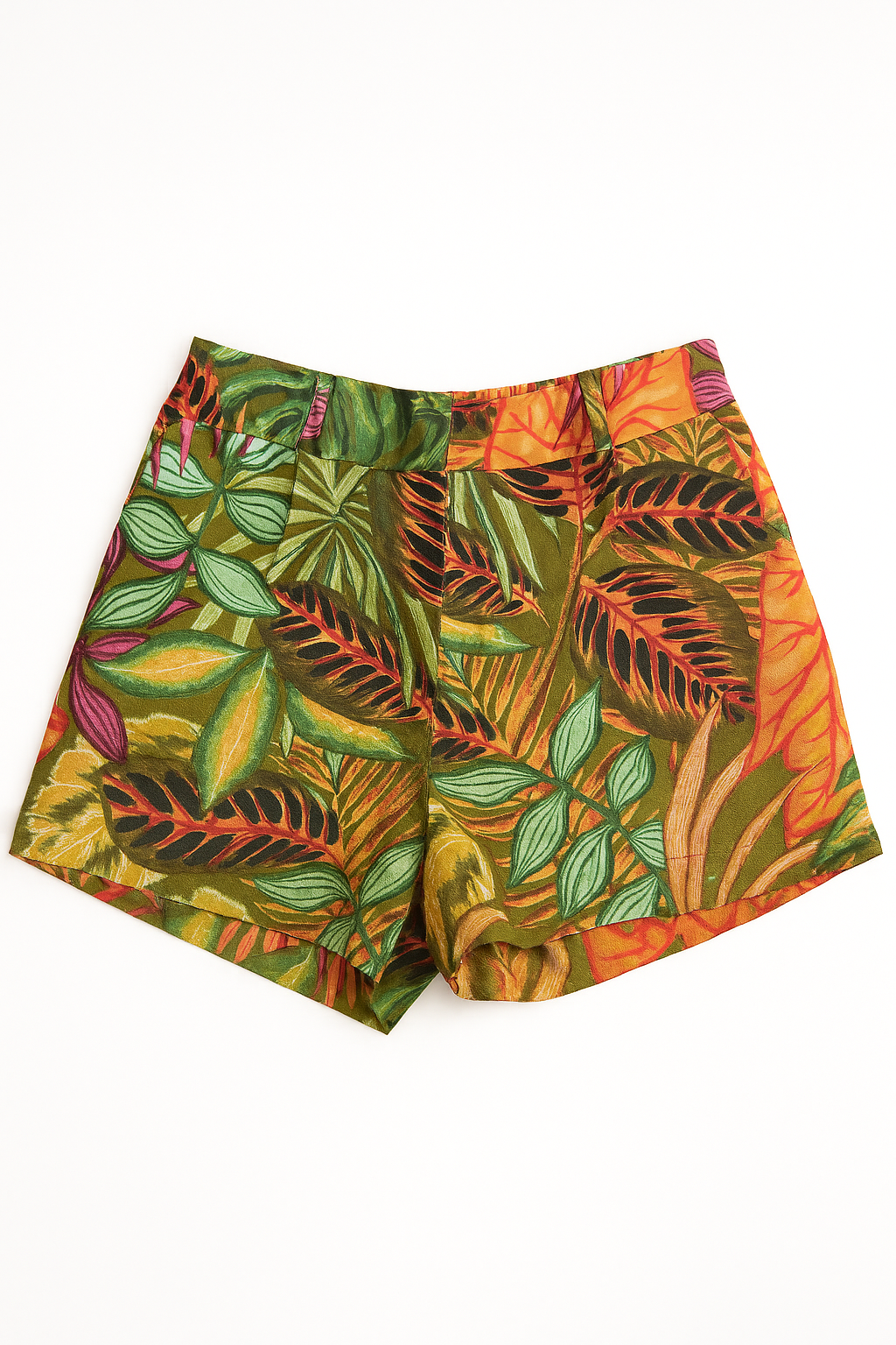 Shorts Para Mujer Tipo Lino Estampado Y51105 Verde