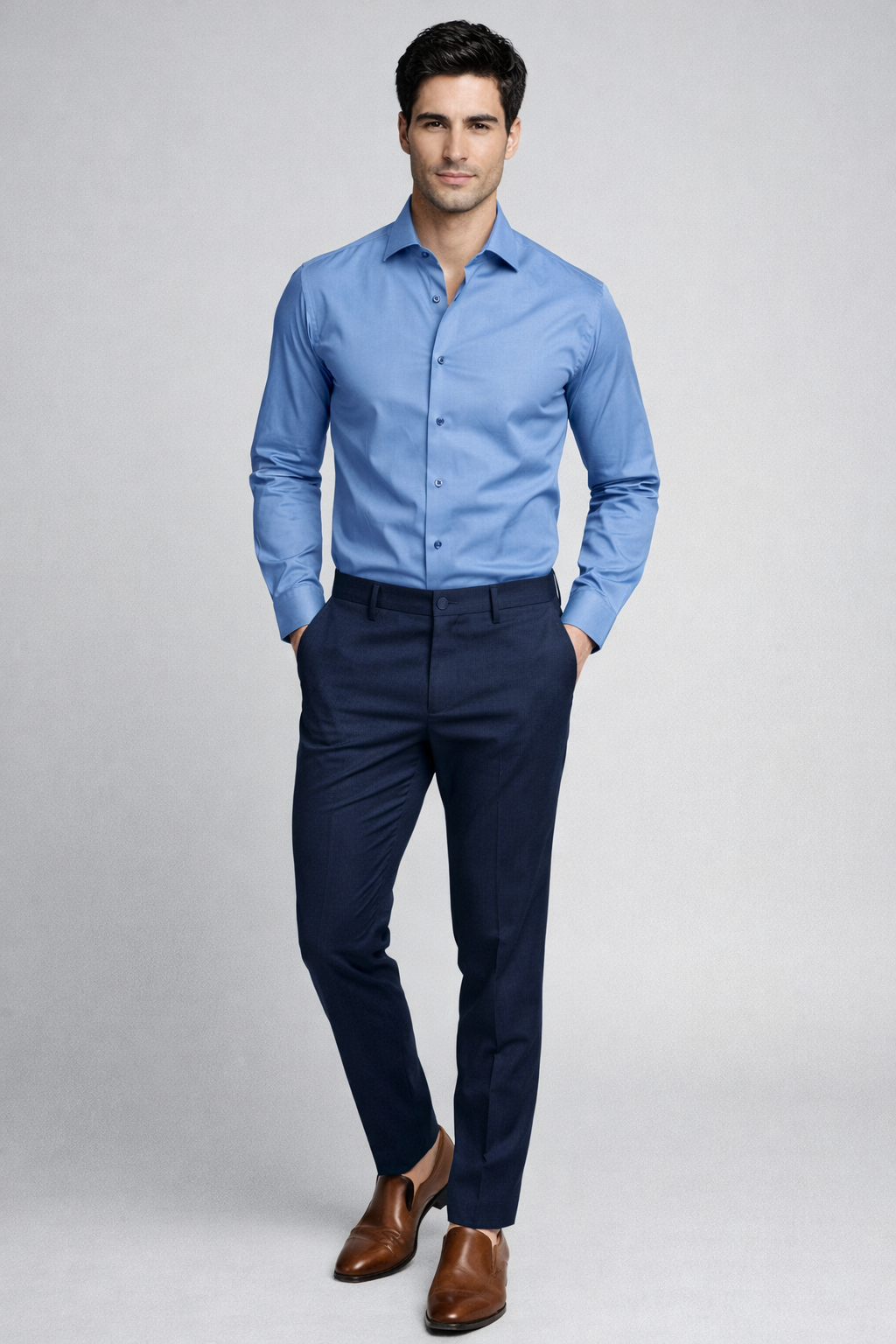 Pantalones Para Hombre Slim Formal G55406 Marino