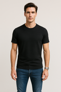 Playeras Para Hombre Manga Corta Textura A55304 Negro