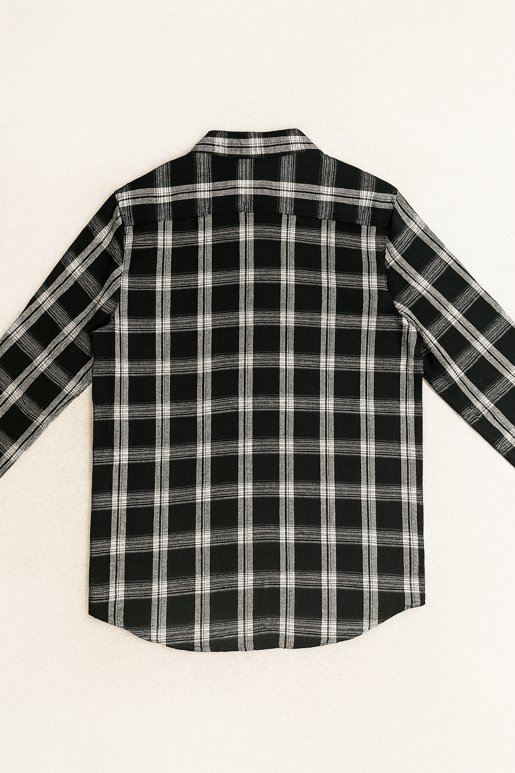 Camisolas Para Hombre Jacquard De Cuadros B55329 Negro