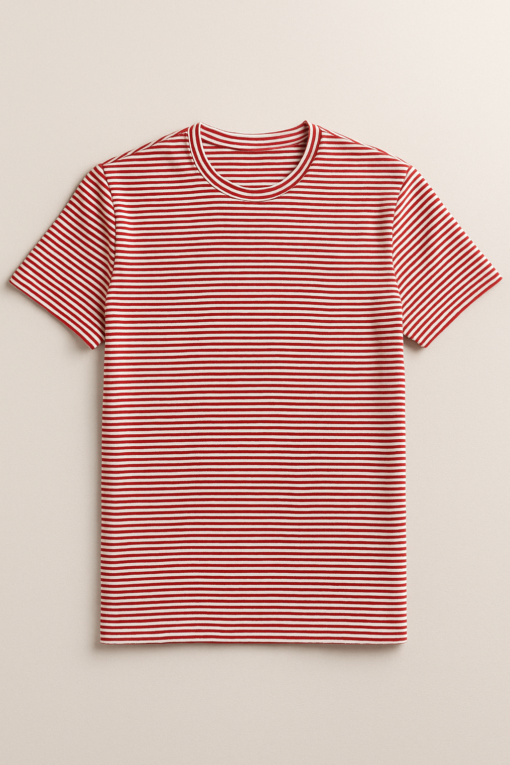 Playeras Para Hombre De Manga Corta Con Estampado De Micro Rayas A41111 Rojo