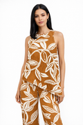 Blusas Para Mujer Fresca Ligera Asimetrica Sin Mangas N61119 Camel