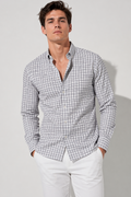 Camisas Para Hombre Manga Larga Cuadros Multicolor B61105 Olivo
