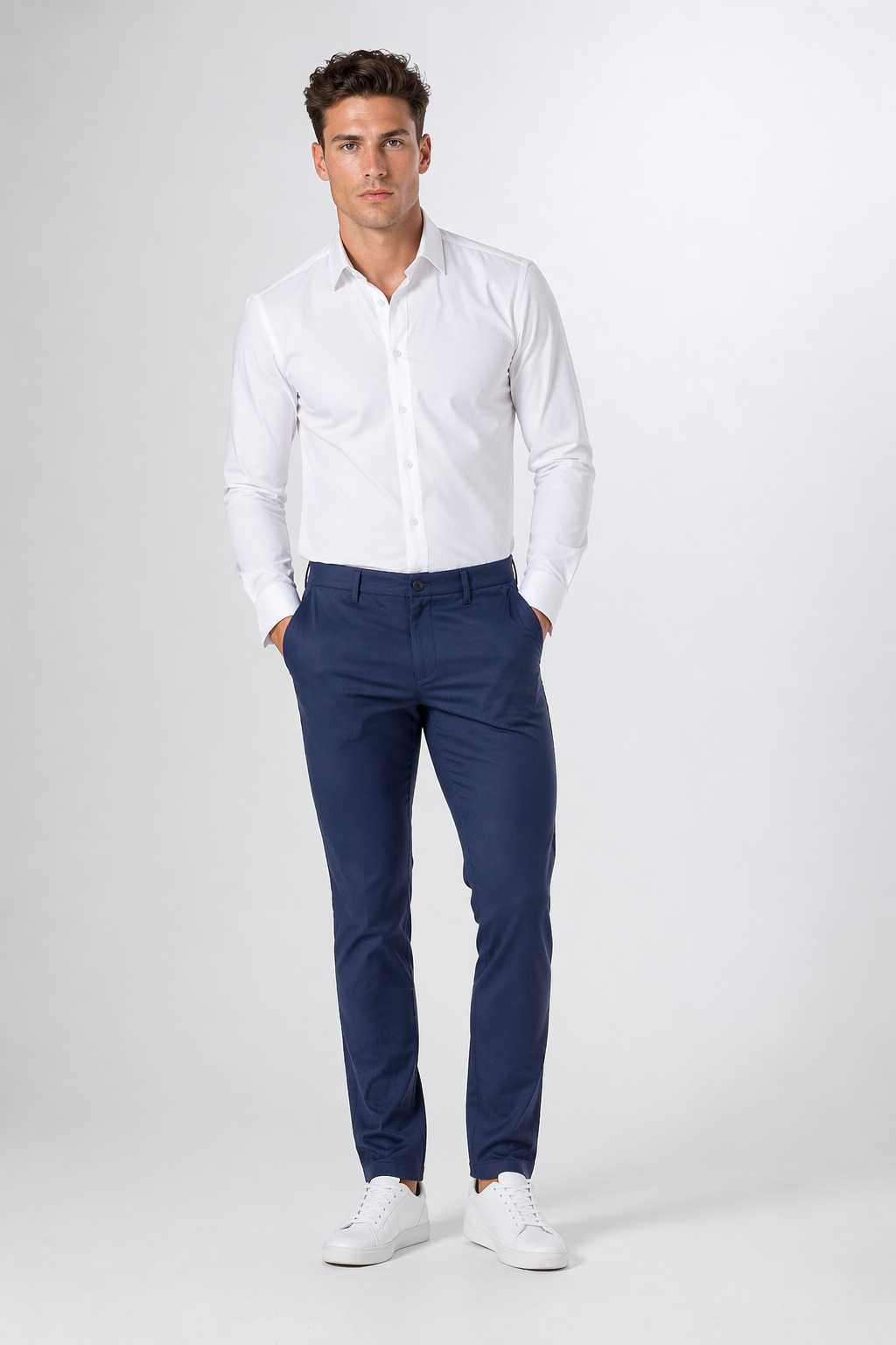 Pantalones Para Hombre Mechanic Formal Bolsillo Oculto Con Cierre G61301 Marino