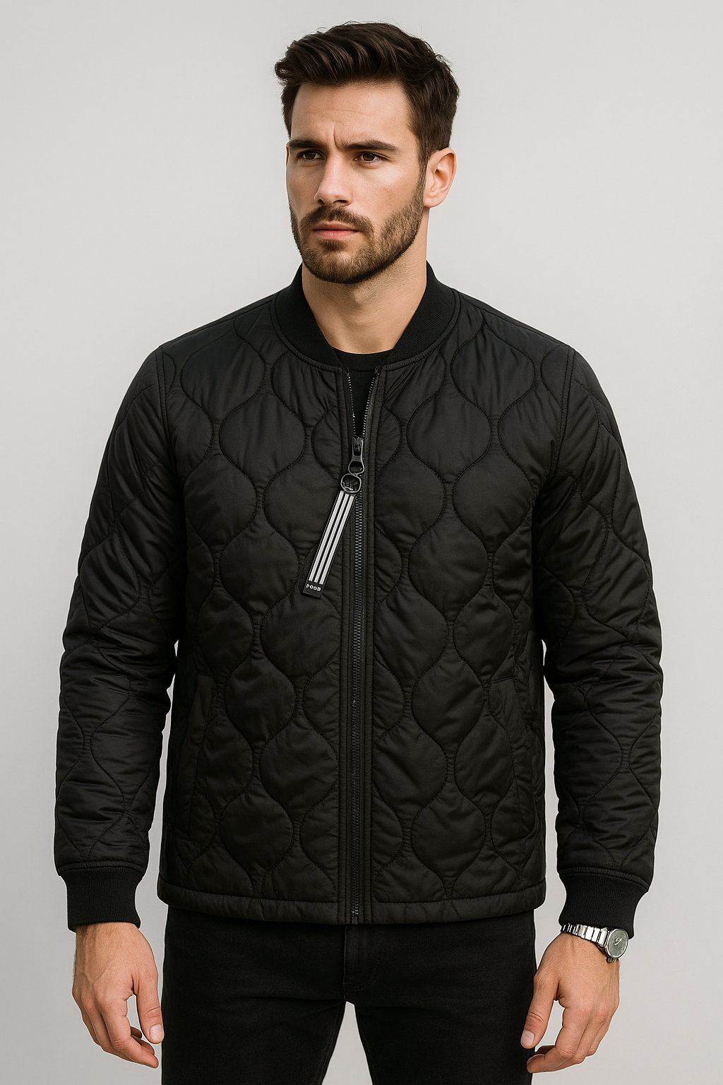 Chamarras Para Hombre De Invierno Estilo Acolchado D45303 Negro